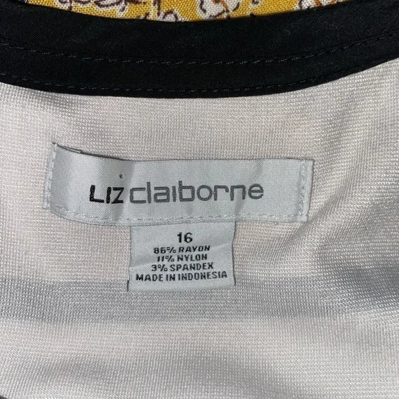 NWT 16 Liz Claiborne Black White Stripes Back Zip Belt Loops Sleeveless Dress - Picture 12 of 16